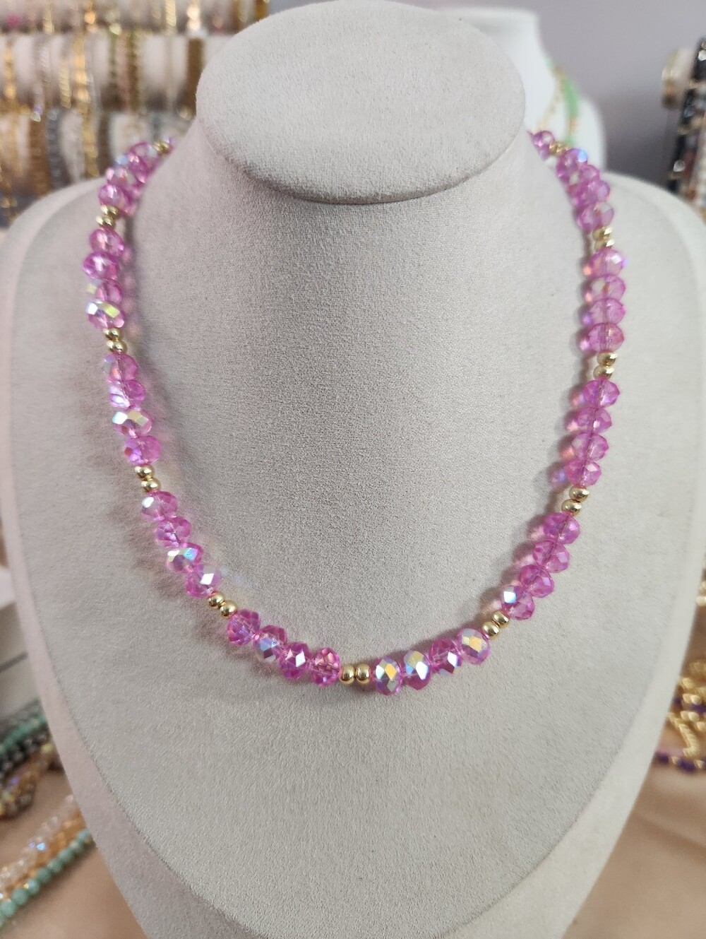 Handmade Faceted Crystal Necklace